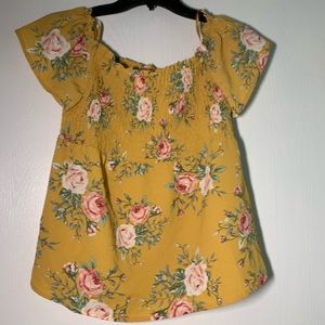 Off the Shoulder Flower Top